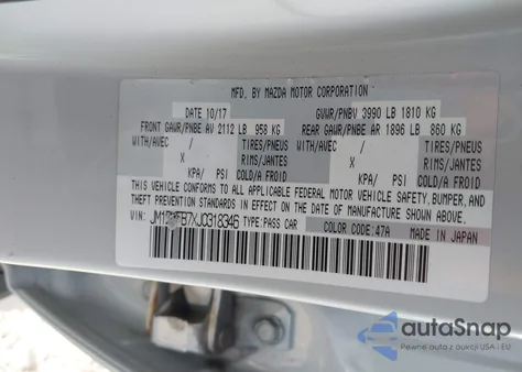 2018 Mazda Cx-3 Sport from USA, damaged, VIN JM1DKFB7XJ0318346